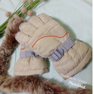 แบรนด์ญี่ปุ่นถุงมือกันหนาวสีน้ำตาลฟรีไซส์