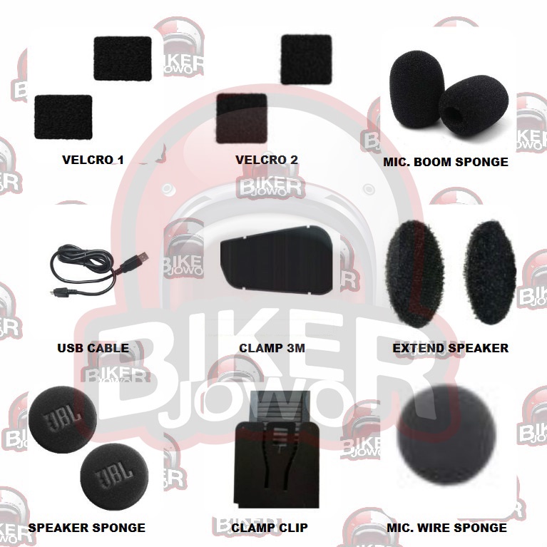อะไหล่ Cardo - ฟองน้ํา - สาย - สติ๊กเกอร์ - 3M - Velcro - Clamp - Clamp - Stick - 3M - USB - Clip - Micro - Type C - Sponge - Exend Speaker - Microphone - Hybrid - ลวดลวด