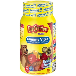 วิตามินกัมมี่ วิตามินรวม เด็ก Lil Critters Gummy Vites Daily Kids Gummy  Vitamins C, D3 and Zinc  70 ct