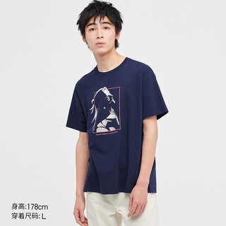 Uniqlo เสื้อยืดคอกลม แขนสั้น พิมพ์ลายการ์ตูนมังงะ สําหรับผู้ชาย และผู้หญิง 449073