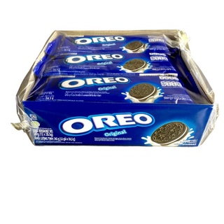 Oreo โอรีโอ้ คุกกี้ แซนวิชช็อกโกแลตสอดไส้ครีม แพ็คละ12 ซอง