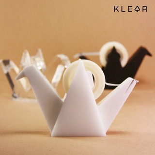 KlearObject Hai Ori-tsuru tape dispenser แท่นใส่สก๊อตเทป แท่นตัดเทปใส แท่นตัดสก๊อตเทป ที่ทับกระดาษ นกกระเรียน แท่นตัดเทป