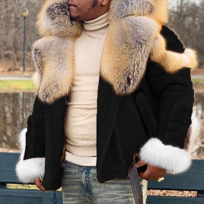 Aox Girls Boys Unisex Winter Faux Fur Hoodie Camo Coat Kids Warm Thicken Jacket 