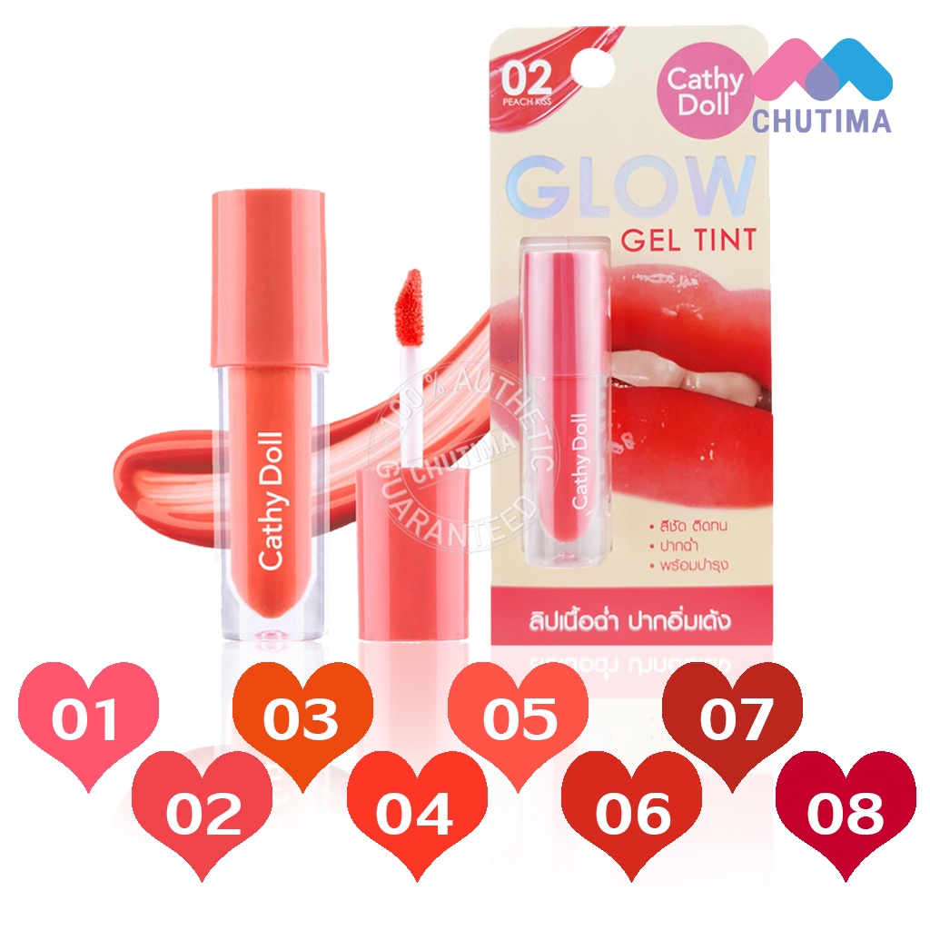 Cathy Doll Glow Gel Tint 2.4g เคทีดอลล์ โกลว์ เจล ทินท์ ลิปทินท์เนื้อฉ่ำขนาด2.4g
