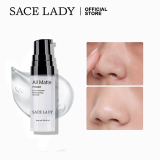 Sace LADY ไพรเมอร์ เนื้อแมตต์ สําหรับทาก่อนลงรองพื้น ควบคุมความมัน รูขุมขน เบลอรูขุมขน แต่งหน้า 6 มล.