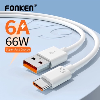 Fonken สายชาร์จ USB C 66W 6A ชาร์จเร็ว สําหรับ Huawei Mate 40 30 Pro Max Samsung Xiaomi 12 11 10 Pro 5G Poco