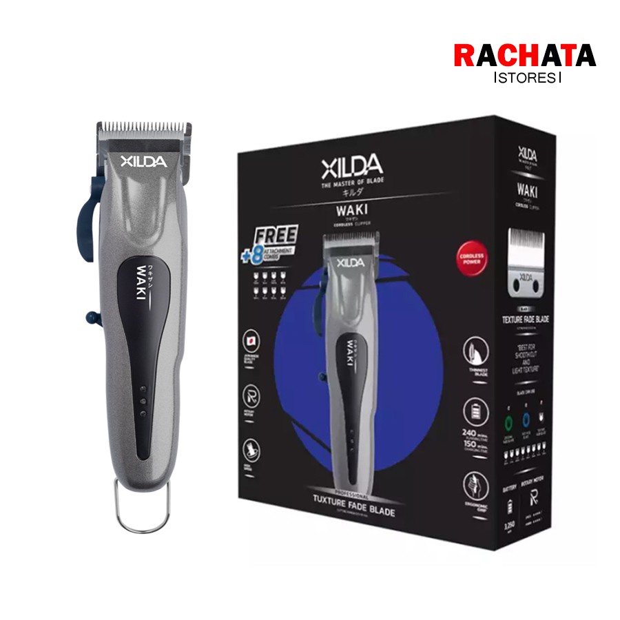 โฉมใหม่ ปัตตาเลี่ยน ไร้สายXilda รุ่น Waki (วากิ) MARK II สีเทาเมทัลลิค ตัดผม เสียงเงียบ ไม่ดัง รูปทร