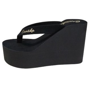 Sh_new CANTIKA sandals รองเท้าแตะส้นเตารีดฟองน้ําหูหนีบสูง 11 ซม. - รองเท้าแตะผู้หญิง