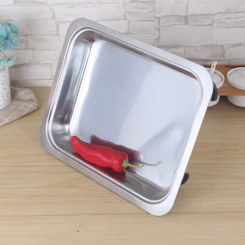 ถาดสแตนเลส ถาดฝาแก้ว ถาดบุฟเฟ่ต์ สำหรับใส่ ขนม ซูชิ ผลไม้ ผักสด ถนอมอาหาร คุณภาพดี - รูปที่ 4