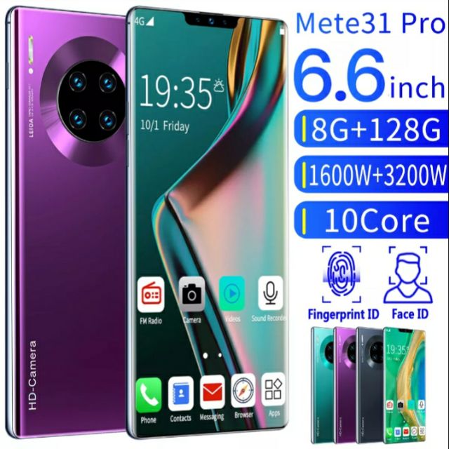 โทรศัพท์,มือถือ สมาร์ทโฟน 2020new( mate 31 pro) Smart phone จอหยดน้ำ ขนาด 6.6 นิ้ว ใหญ่สุด แรม8GB รอม128GB กล้อง3ตัว