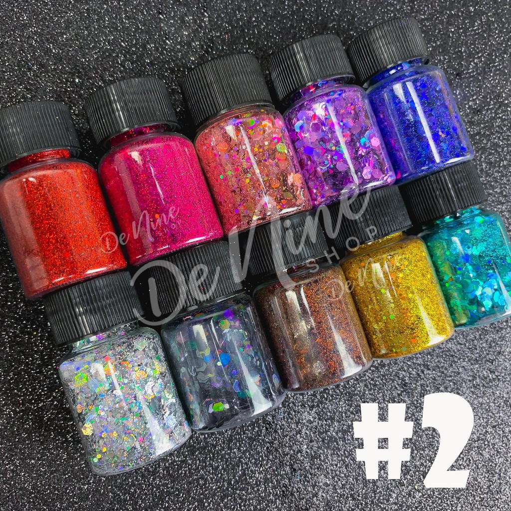 พร้อมส่ง!! #2 กากเพชร กลิตเตอร์ หกเหลี่ยม สีสวย Glitter (03GT006)
