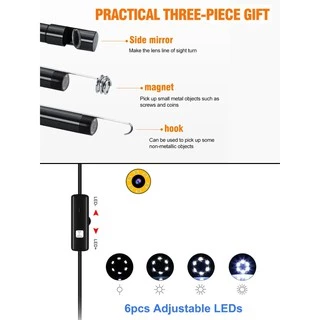 กล้องแอนโดสโคป 3.5 ม. กล้องงูกันน้ำ ต่อคอม มือถือ กล้องส่องท่อ​ 3 in 1 USB / TYPE-C / Micro-USB Endoscope Camera