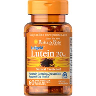 วิตามินบำรุงตา Puritans Pride - Lutein 20 mg with Zeaxanthin ขนาด ุ60 และ 120 Softgels