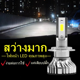 Hollywood ไฟหน้ารถยนต์ LED ไฟหน้ารถ แสงสีขาว 1 คู่ COB H4 C6 10800LM 120W 6000K