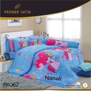 Premier satin ผ้าปูที่นอน 6 + ผ้านวม โพนี่ pony สีฟ้า