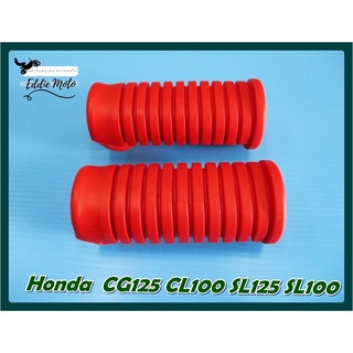 HONDA CG125​ CL100 SL125 SL100 FRONT FOOT PEG SET "RED"  // ยางพักเท้าหน้า สีแดง พักเท้าหน้า ที่พักเท้าหน้า คันเหยียบ