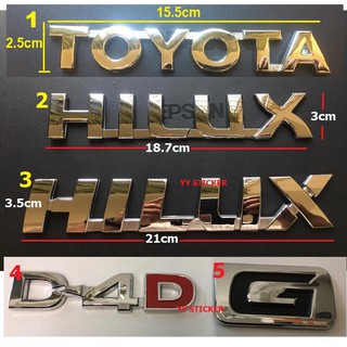 โลโก้สัญลักษณ์ TOYOTA HILUX GR Sport TOYOTA HILUX 2.5 3.0 D4D G VVTI โลโก้สัญลักษณ์ TRD Sportivo