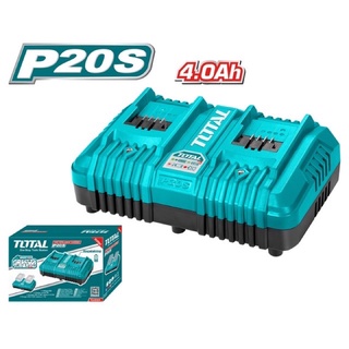 Total รุ่น TCLI2024 TCLI2034 เครื่องชาร์จแบตเตอรี่ 20V ชาร์จเร็ว ( Fast intelligent charger ) แท่นชาร์จคู่ ที่ชาร์จแบต