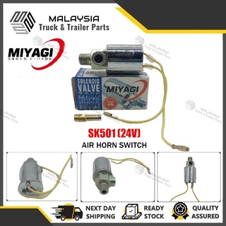 Miyagi วาล์วโซลินอยด์ สวิตช์แอร์ไฟฟ้า 24V ทนทาน สําหรับรถบรรทุก LORI