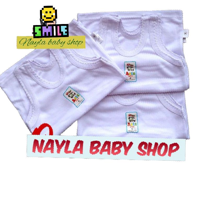 ASTA KIDS 6 ชิ้นสีขาวเสื้อกล้ามเด็ก UK S, M, L, XL, 3L, 4L, 5L SNI