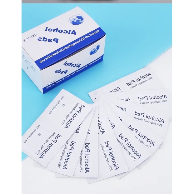 สำลีแผ่นแอลกอฮอลล์ฆ่าเชื้อเอนกประสงค์ 1กล่องจำนวน100ชิ้น  ขนาดใหญ่ไซส์ 6x6 cm.แอลกอล์ฮอล75% 🚗พร้อมส่งในไทย 🚗 - รูปที่ 2