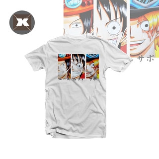 เสื้อยืดแขนสั้น One Piece - Ace Luffy Sabo ลําลองคุณภาพสูงสําหรับผู้หญิง