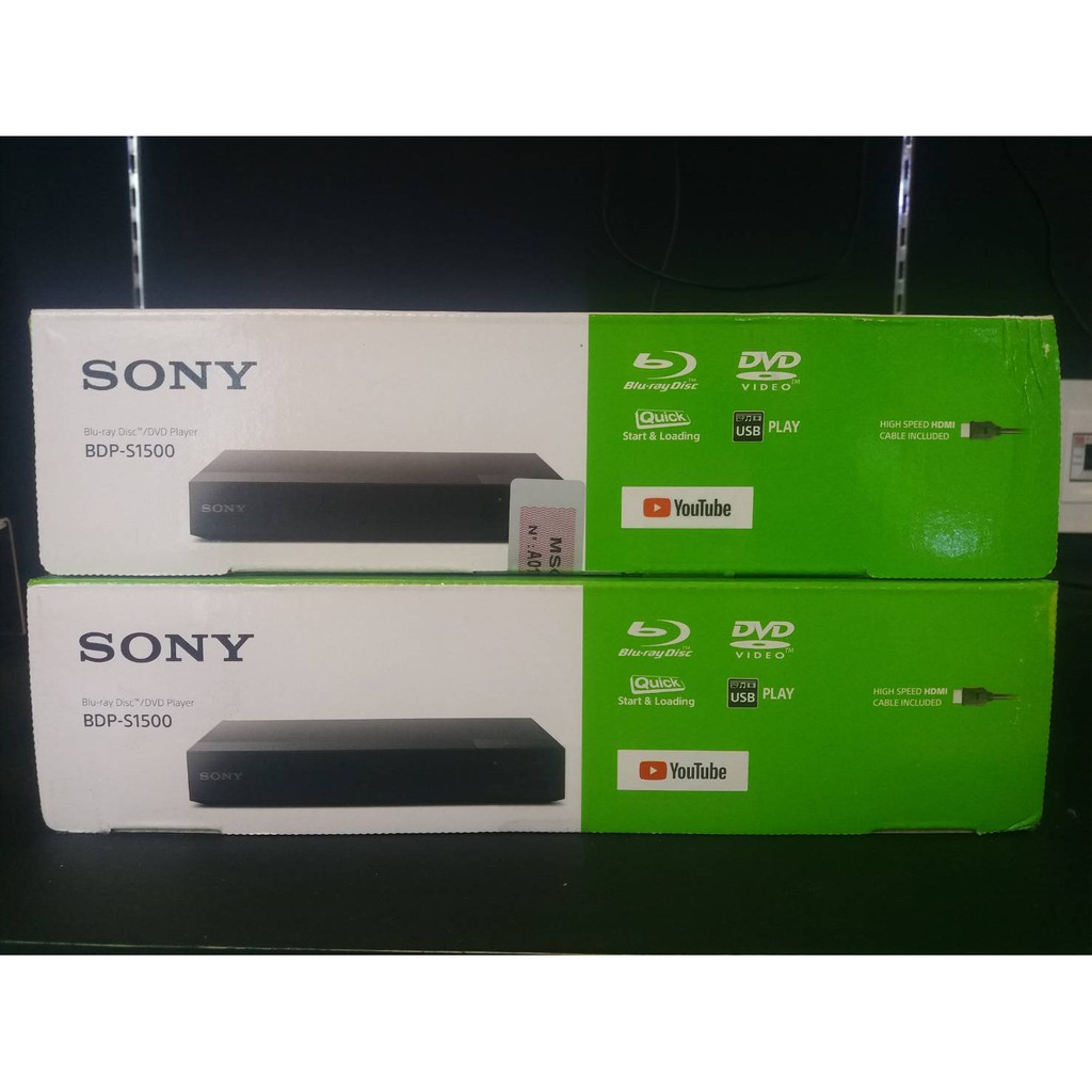 SONYเครื่องเล่นบลูเรย์BDP-S1500เล่นHDD+Bluray,DVD,VCD,CDเสียงDolbyDigitalPlus,DolbyTrueHD+HDMIฟรีSOUNDBARลำโพงบูลทูธพกพา