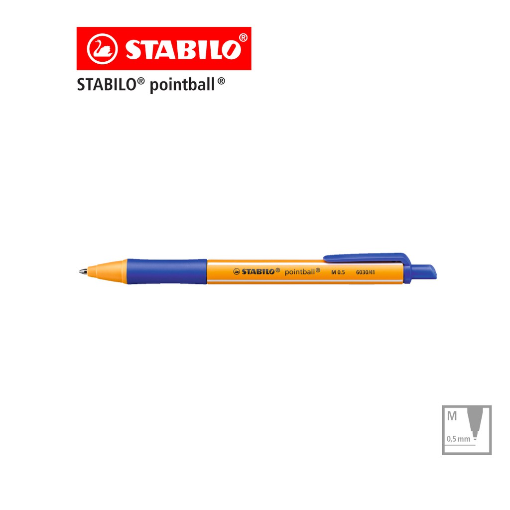 [Official Store] STABILO สตาบิโล ปากกา Pointball ปากกาลูกลื่น เเบบกด หัวปากกา Fine 0.5 mm. - Blue จำนวน 1 ด้าม