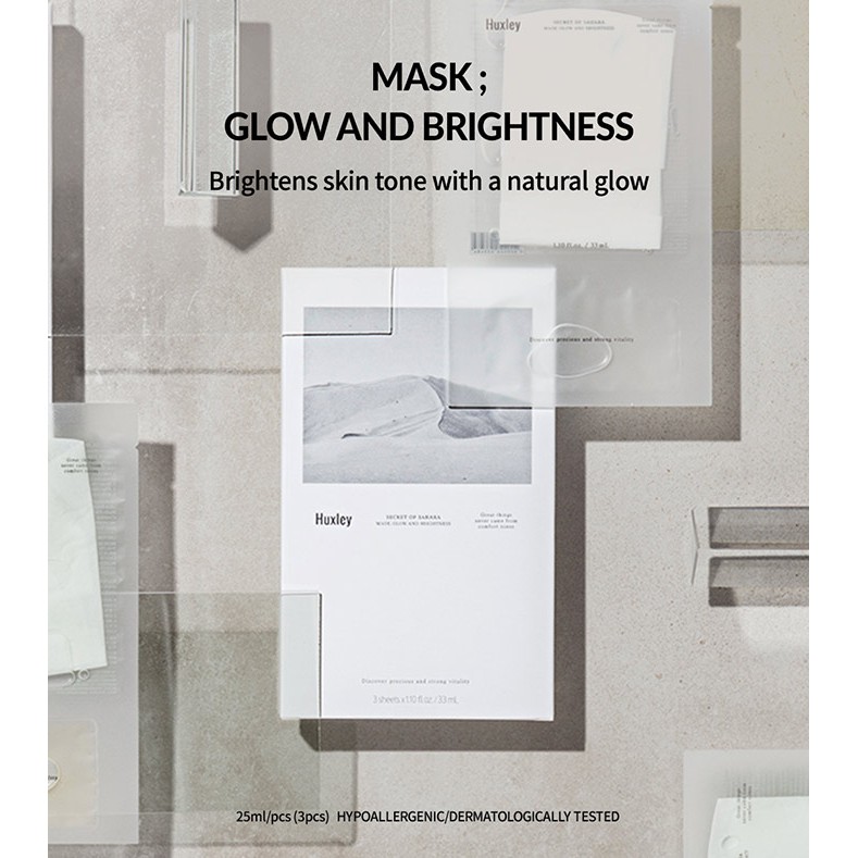 [พร้อมส่ง/ของแท้] Huxley Glow and Brightness | Huxley Mask Sheet แผ่นมาร์คหน้า ฮักซลีย์ (ฺBeauty Soc