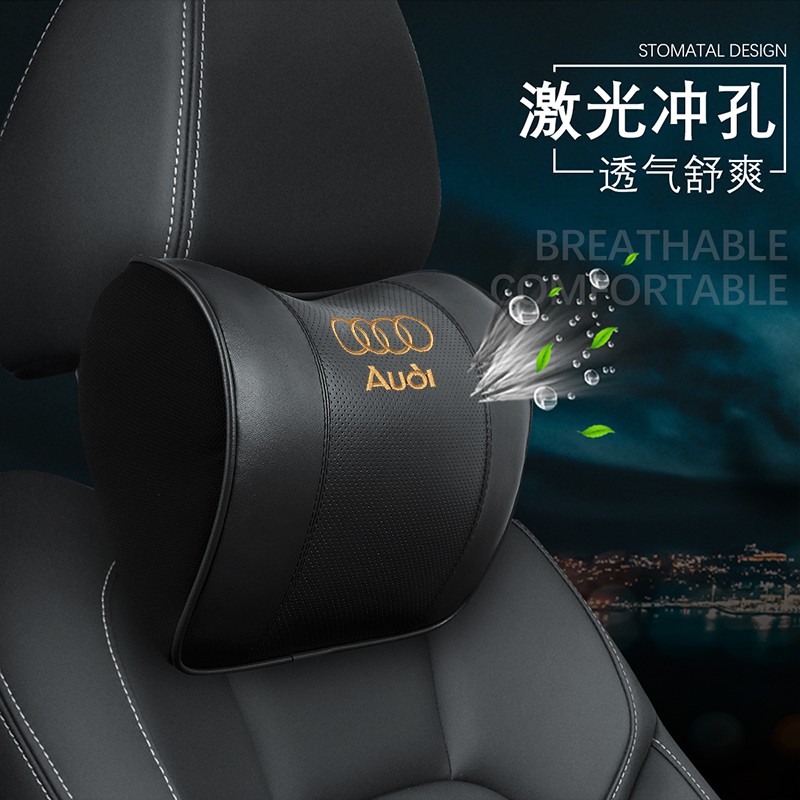 2025Audi รถ headrest หนังคอหมอนหมอนภายในหมอนที่นั่ง A1 A3 A4 A5 A6 A7 A8 Q2 Q3 Q5 Q7 Q8 TT RS3 RS4 R
