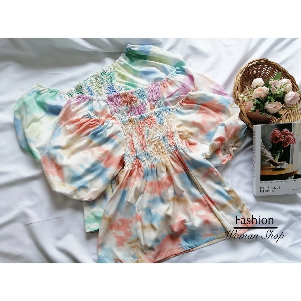 BB14 เสื้อสาวอวบ เสื้อผ้าแฟชั่นผู้หญิง แขนสั้นแขนบอลลูน แขนพอง สม็อครอบตัว ลายทาง เสื้อผ้าสาวอวบอ้วน ไซส์ใหญ่ ใส่สบาย thumbnail 7
