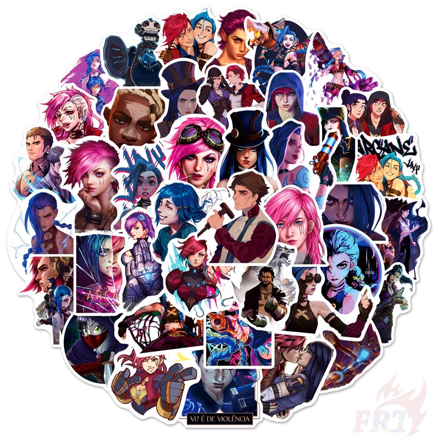 50Pcs/Set Arcane Series 02 League of Legends Stickers LOL DIY Fashion Waterproof Doodle Decals Stickers