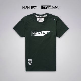 Miami Bay เสื้อยืด รุ่น Civilian สีเขียวแก่