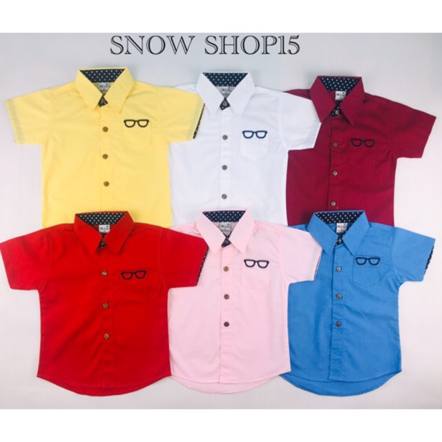 เสื้อเชิ้ตเด็กผู้ชายคอปกแขนสั้น(1ถึง15ปี)