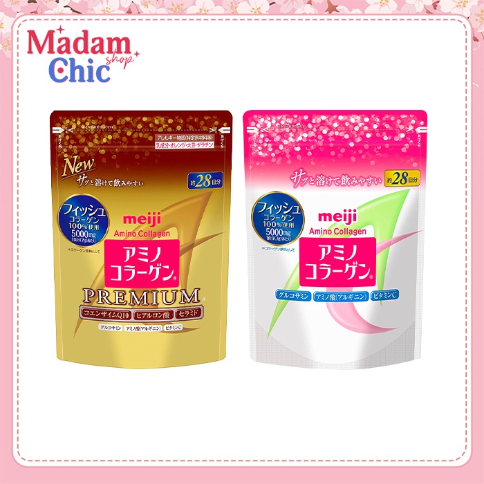 Meiji Amino Collagen Premium 5000 mg ชนิดผง คอลลาเจนเปปไทด์ By Madam chic shop