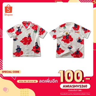 [ลดทันที100฿ใส่โค้ดAMIASHVS260]เสื้อเชิ้ตพิมพ์ลาย เสื้อเชิ้ตแนวสตรีท เสื้อoversize