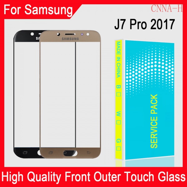 จอแสดงผล LCD แผงสัมผัสด้านหน้าด้านนอก Samsung Galaxy J7 Pro 2017 J730 J730F แผงด้านหน้ากระจกสัมผัส S