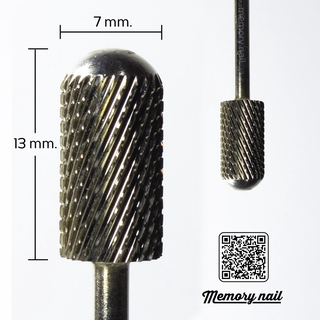 หัวเจียรเล็บ Safety Barrel Smooth Top Bit 3/32 หัวเจียรคาร์ไบ ทรงกระบอก หัวมล ละเอียด