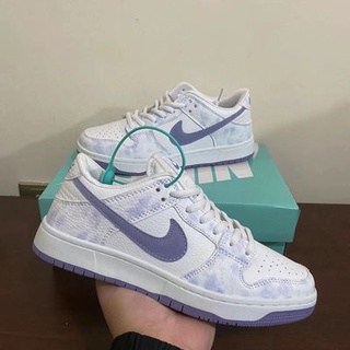 SB Dunk รองเท้าผ้าใบหุ้มข้อสีขาวสีม่วงสำหรับผู้ชายและผู้หญิงรองเท้าวิ่ง - (ขนาด 36-44)