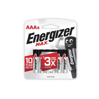 ถ่านอัลคาไลน์ AAA 1.5 โวลต์ (แพ็ค 6 ก้อน) Energizer Max/AAA 1.5V Alkaline batteries (pack of 6) Energizer Max