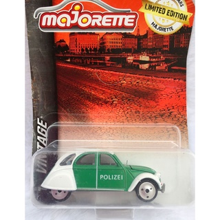 Majorette Citroen 2CV - Polizei - Green/White Color /Wheels VIND /scale 1/64 (3 inches) Long Package