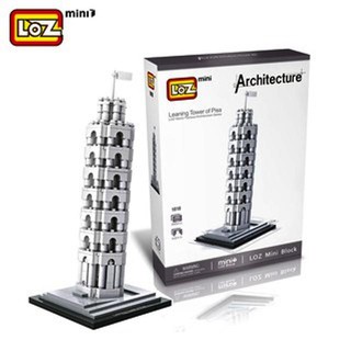 ตัวต่อมินิบล็อคแบบเลโก้นาโน LOZ mini Block เป็นชุดสิ่งก่อสร้างชื่อดัง Leaning Tower of Pisa มีตัวต่อ 345 ชิ้น