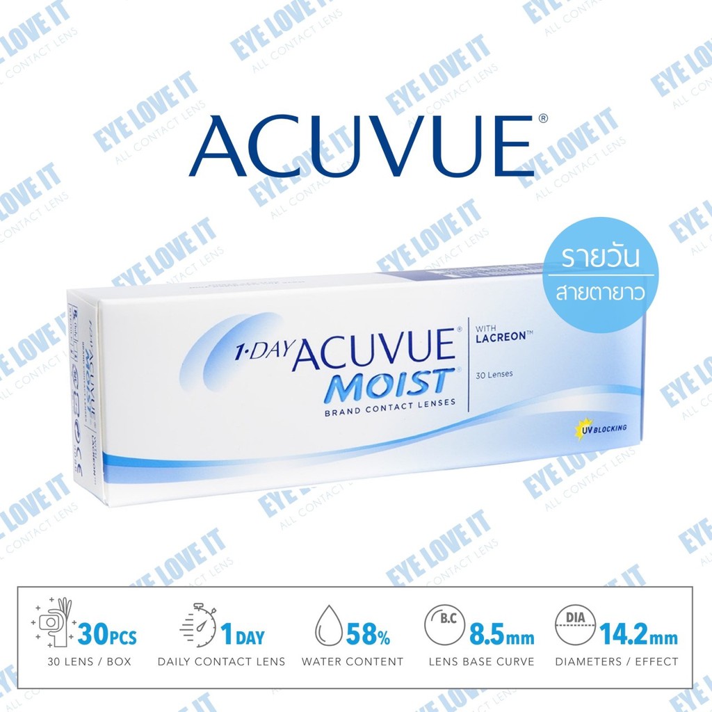 ACUVUE 1 Day MOIST เลนส์สายตายาว รายวัน ค่าค่าความโค้งเลนส์ 8.5