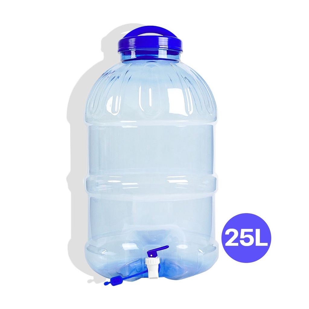 Watertank ถังน้ำ ถังน้ำดื่ม PET ขนาด 25 ลิตร  พร้อมหูหิ้ว รุ่น ลาย 12 ถังน้ำมีก๊อก