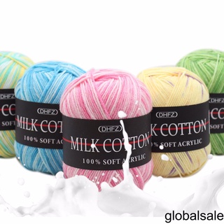 50g/Ball Colorful 3 ply Yarn Handmade DIY Scarf Pillow Blanket Knitting Crochet Soft Milk Cotton Yarn