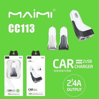 หัวชาร์จรถ Car Charger ยี่ห้อ Maimi ของแท้ CC113 2ช่อง USB จ่ายไฟ 2.4A