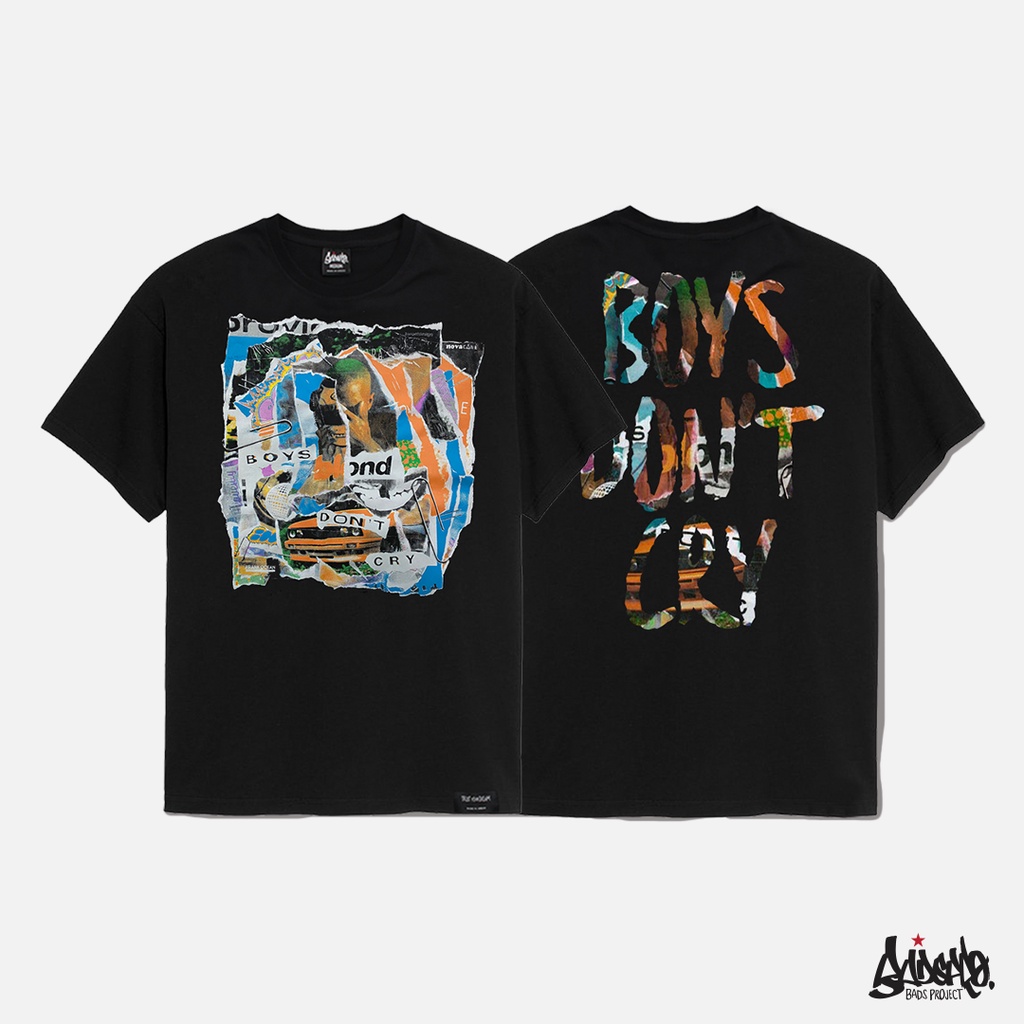 Just Say Bad ® เสื้อยืด Oversize รุ่น Boy Dont Cry สีดำ ( ลิขสิทธิ์แท้ ) เสื้อตัวใหญ่ แขนสั้นโอเวอร์ไซส์ OS