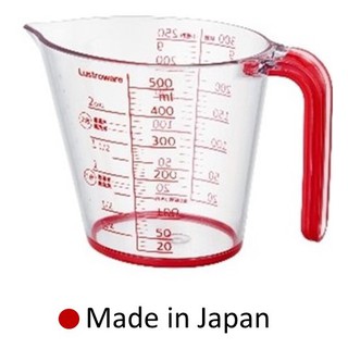 ถ้วยตวง Lustroware Made in Japan K1558R-500ml. BPA Free รองรับอุณหภูมิ-30 ถึง100˚C หูจับ/ฐานรองหุ้มยางจับกระชับ กันลื่น