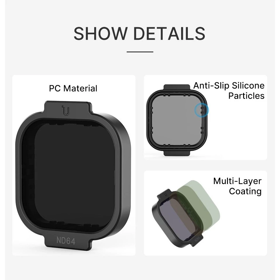 Ulanzi Lens Flter สำหรับ GoPro Hero 9  ND8 ND16 ND32 ND64 สำหรับ GoPro Hero 9 . thumbnail 6
