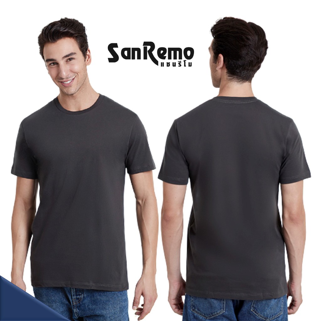 Sanremo Soft & Comfort เสื้อยืดชาย เสื้อยืด แขนสั้น คอกลม แซนรีโม ผ้าละเอียดนุ่ม บางเบา ไม่ขึ้นขน ใส่สบาย 10 สี NIS-SCA1